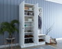 Hanah Home M11 - 1567 Recibidor estilo escandinavo con almacenamiento, cajón, estantes y perchero, Blanco, 119.6x182.8 cm